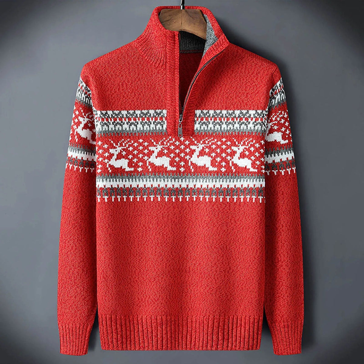 Maglione uomo con renne e motivo norvegese