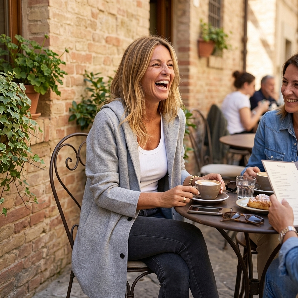 Cardigan donna lungo con cappuccio e bottoni