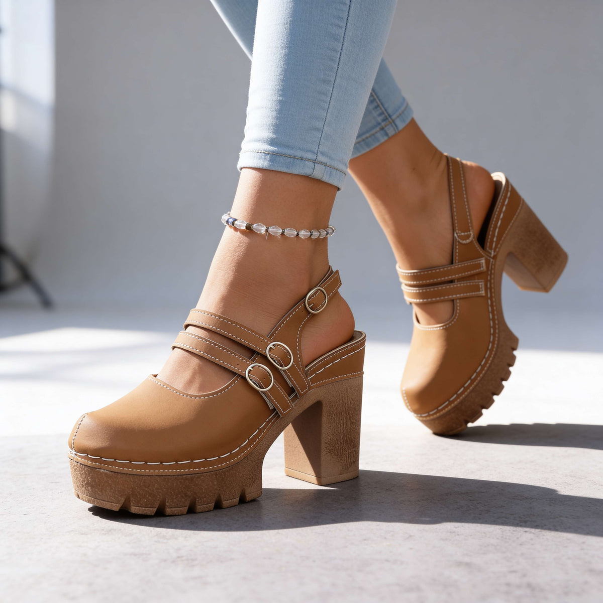 Agata | Décolleté Slingback Donna con Cinturini e Tacco Alto