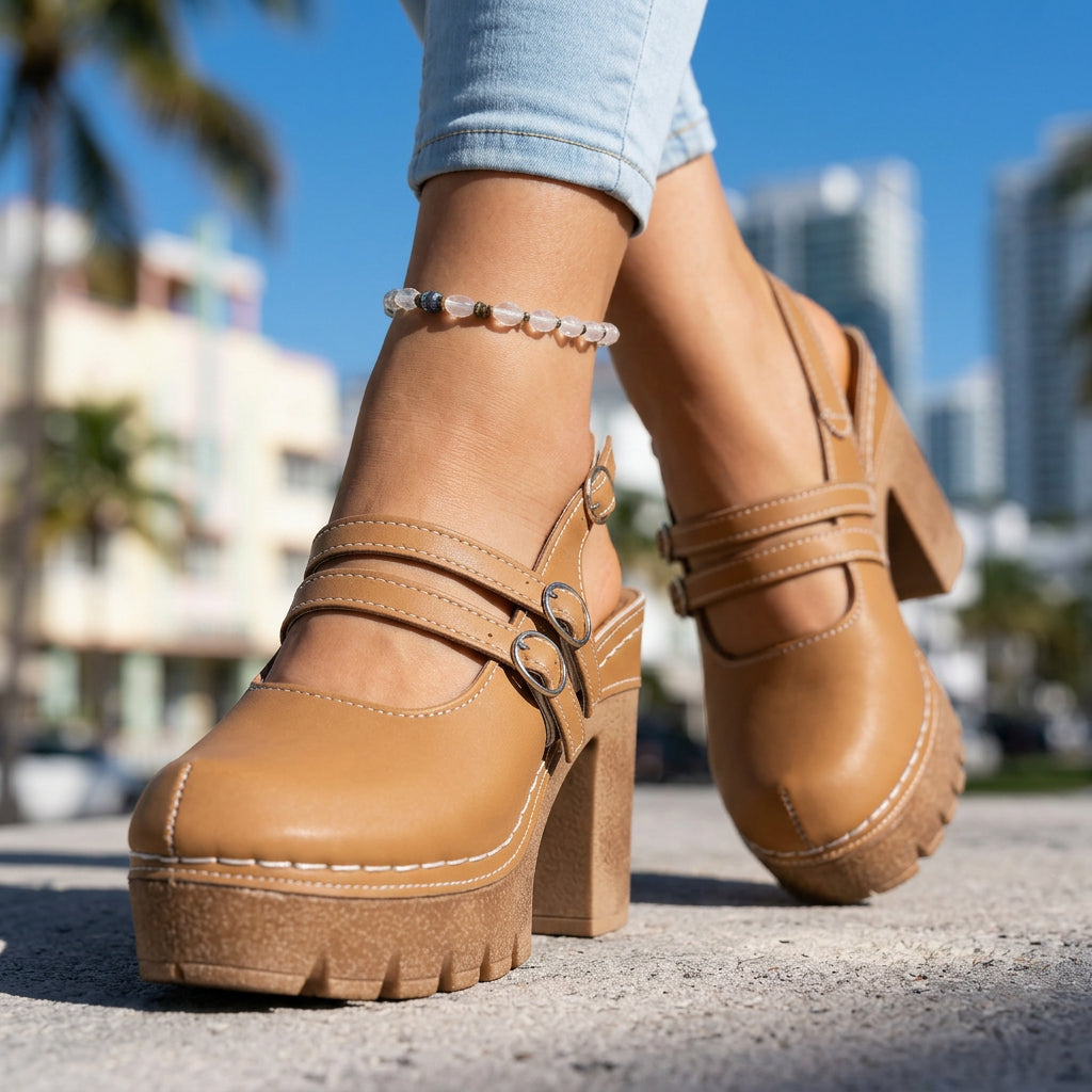 Agata | Décolleté Slingback Donna con Cinturini e Tacco Alto