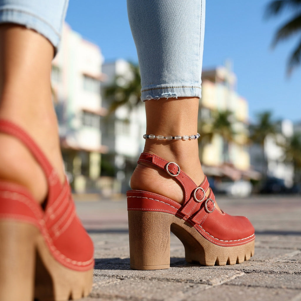 Agata | Décolleté Slingback Donna con Cinturini e Tacco Alto