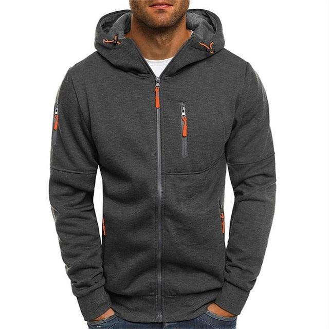 Felpa uomo con zip e tre tasche