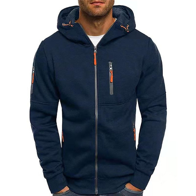 Felpa uomo con zip e tre tasche