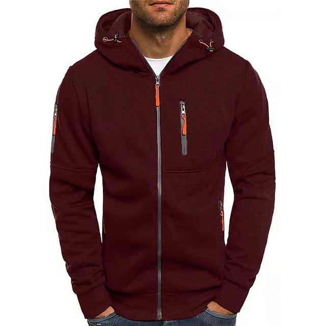 Felpa uomo con zip e tre tasche