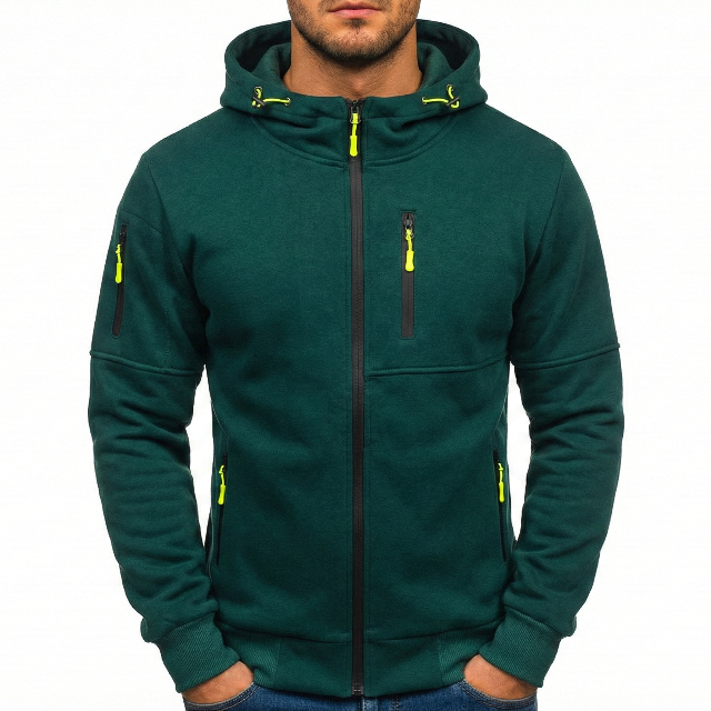 Felpa uomo con zip e tre tasche