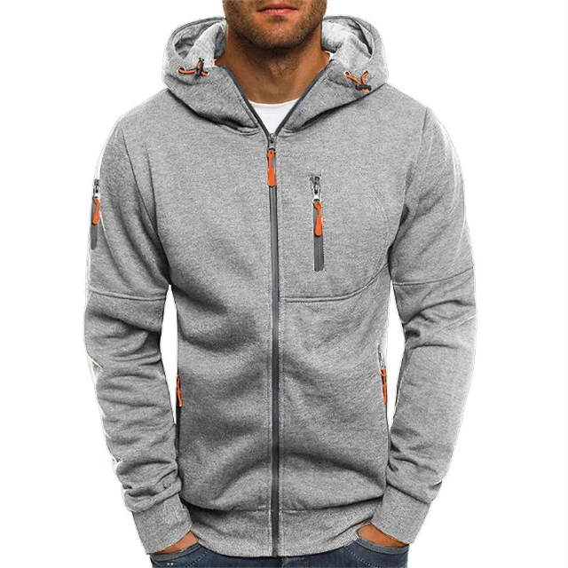 Felpa uomo con zip e tre tasche