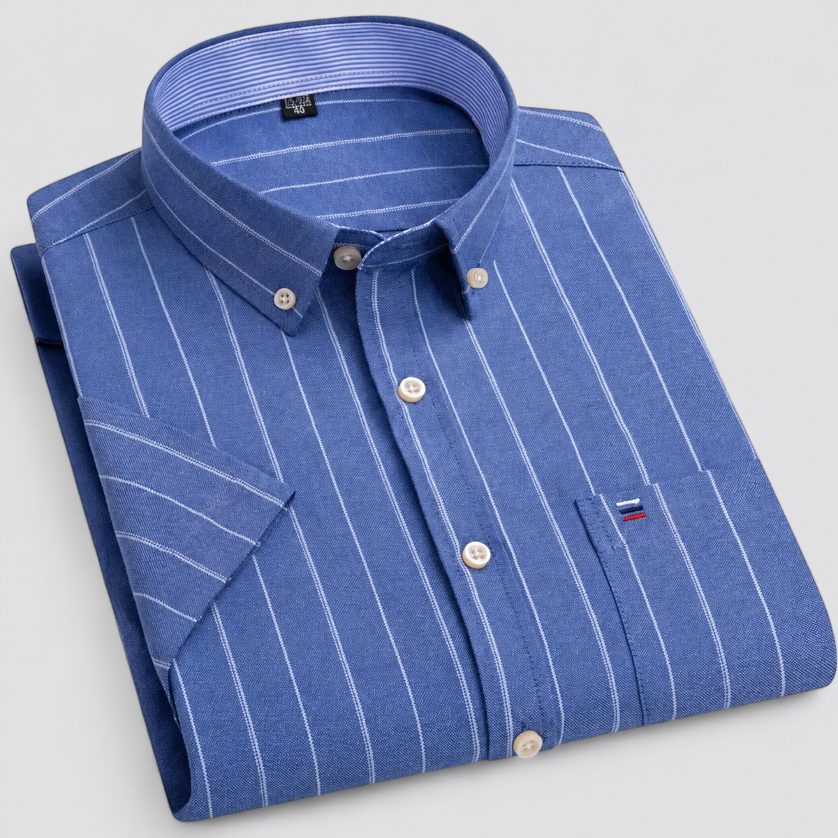 Camicia uomo a maniche corte con collo button-down