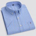 Camicia uomo a maniche corte con collo button-down