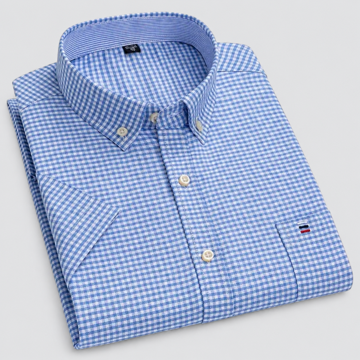 Camicia uomo a maniche corte con collo button-down