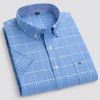 Camicia uomo a maniche corte con collo button-down
