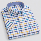 Camicia uomo a maniche corte con collo button-down