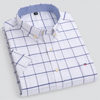 Camicia uomo a maniche corte con collo button-down