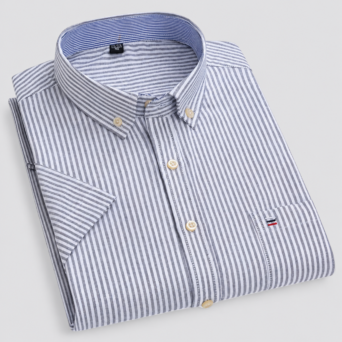 Camicia uomo a maniche corte con collo button-down