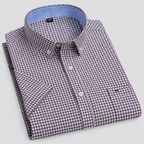 Camicia uomo a maniche corte con collo button-down