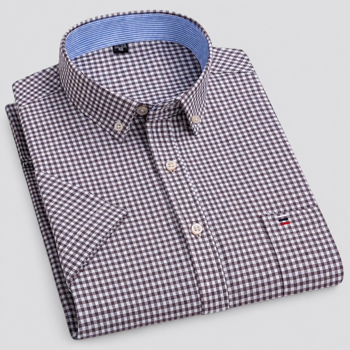 Camicia uomo a maniche corte con collo button-down
