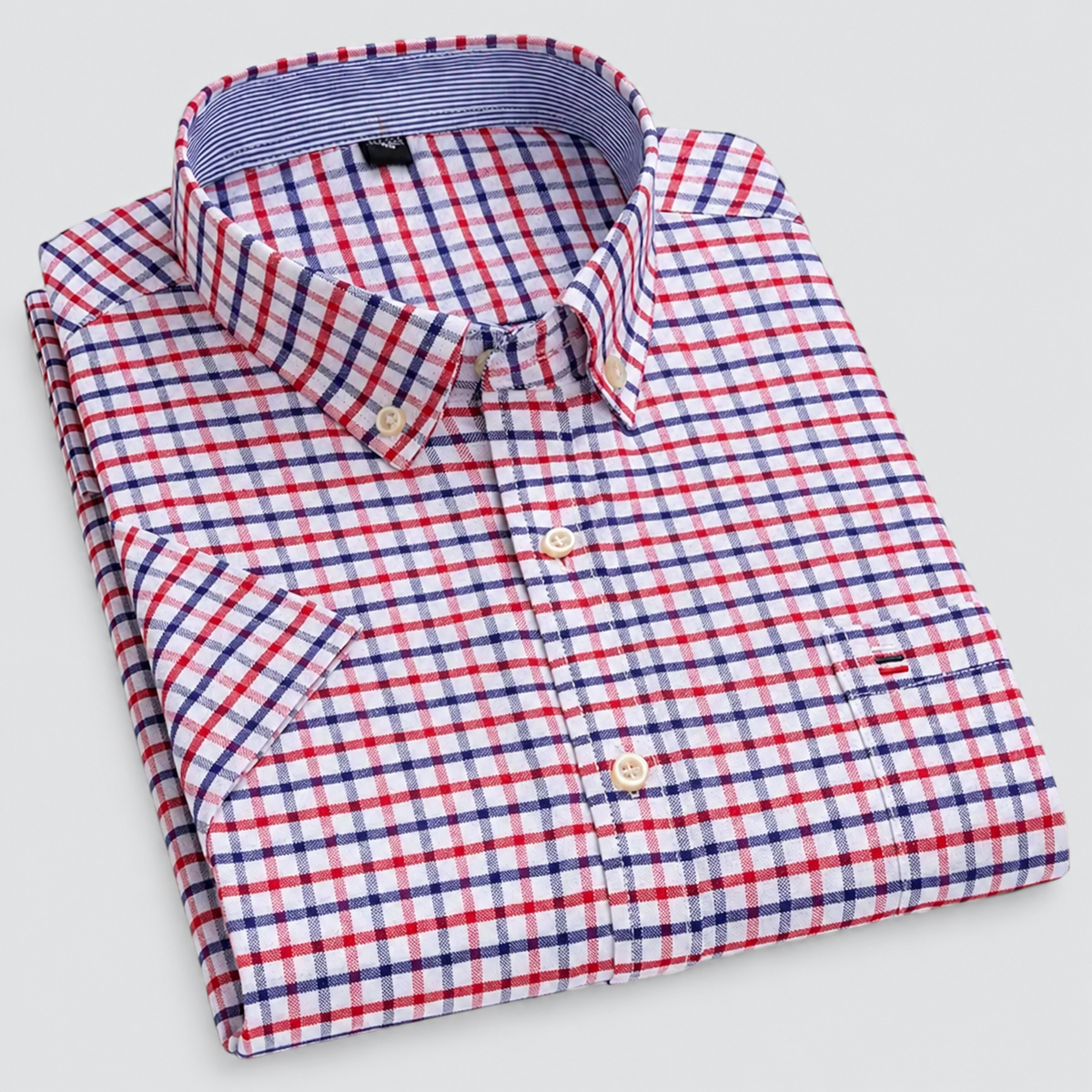 Camicia uomo a maniche corte con collo button-down