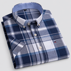 Camicia uomo a maniche corte con collo button-down