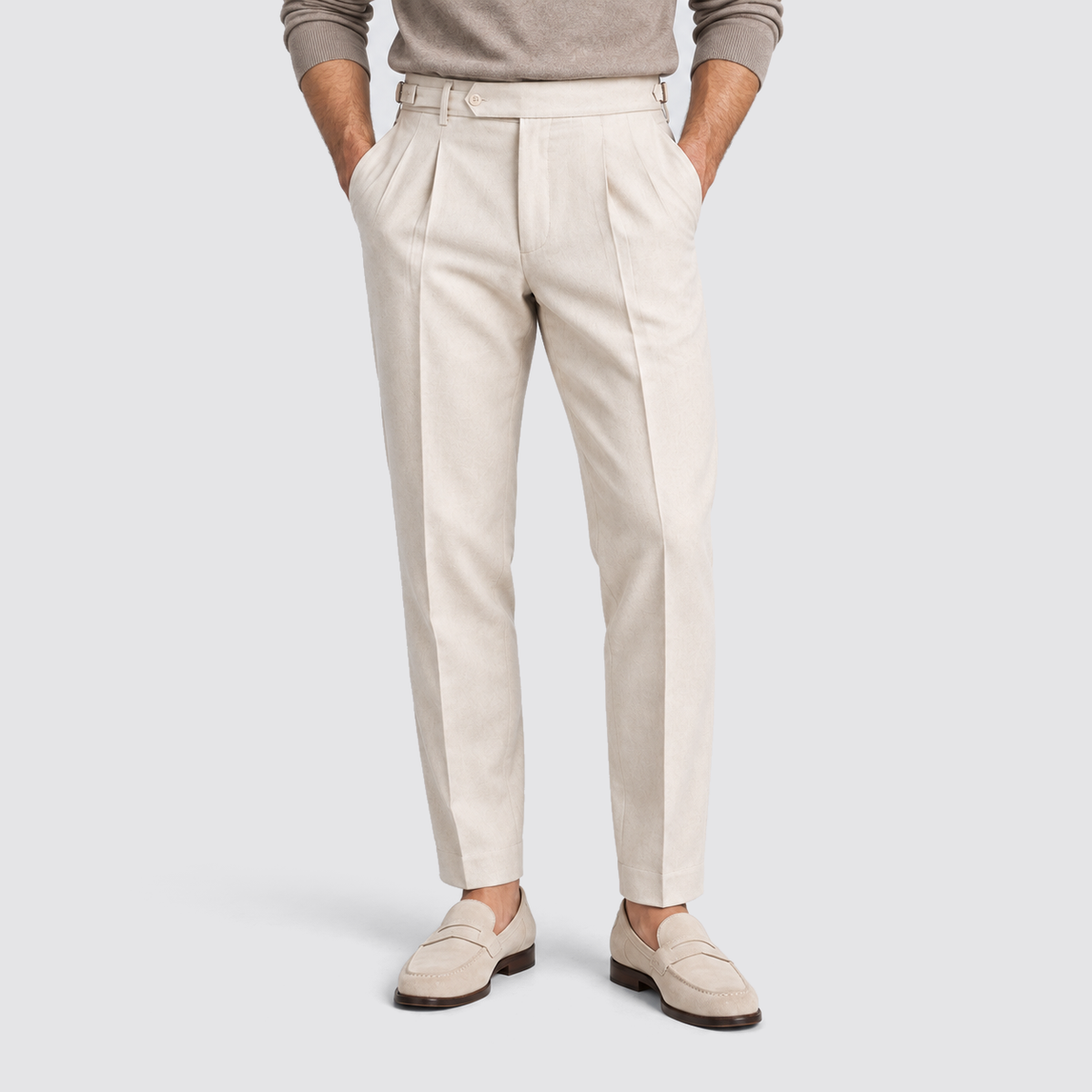 Pantaloni da abito uomo con regolatori laterali