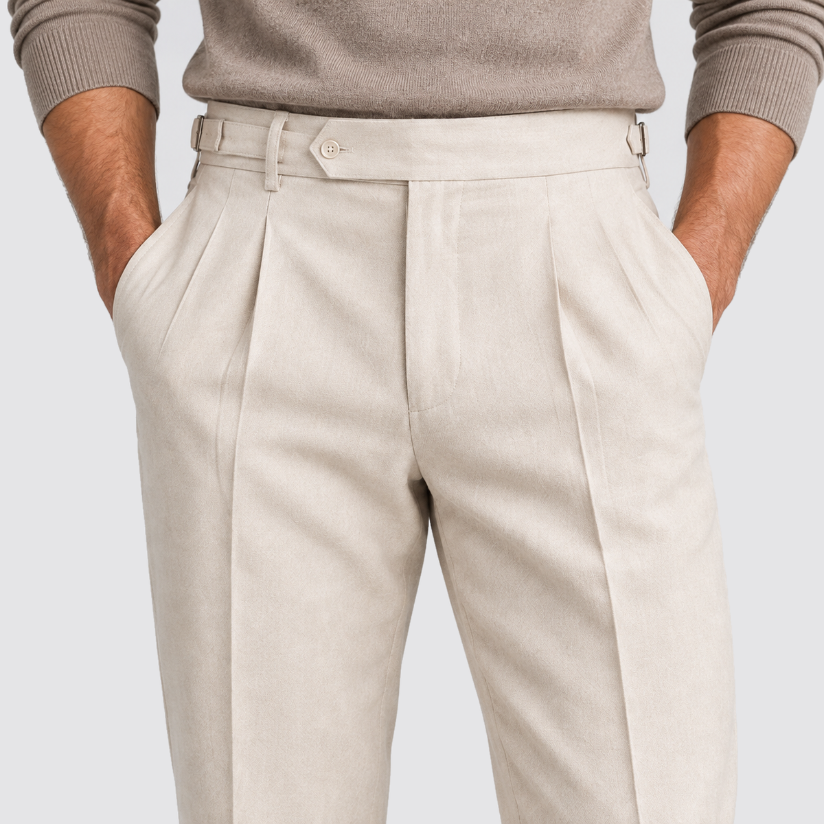 Pantaloni da abito uomo con regolatori laterali