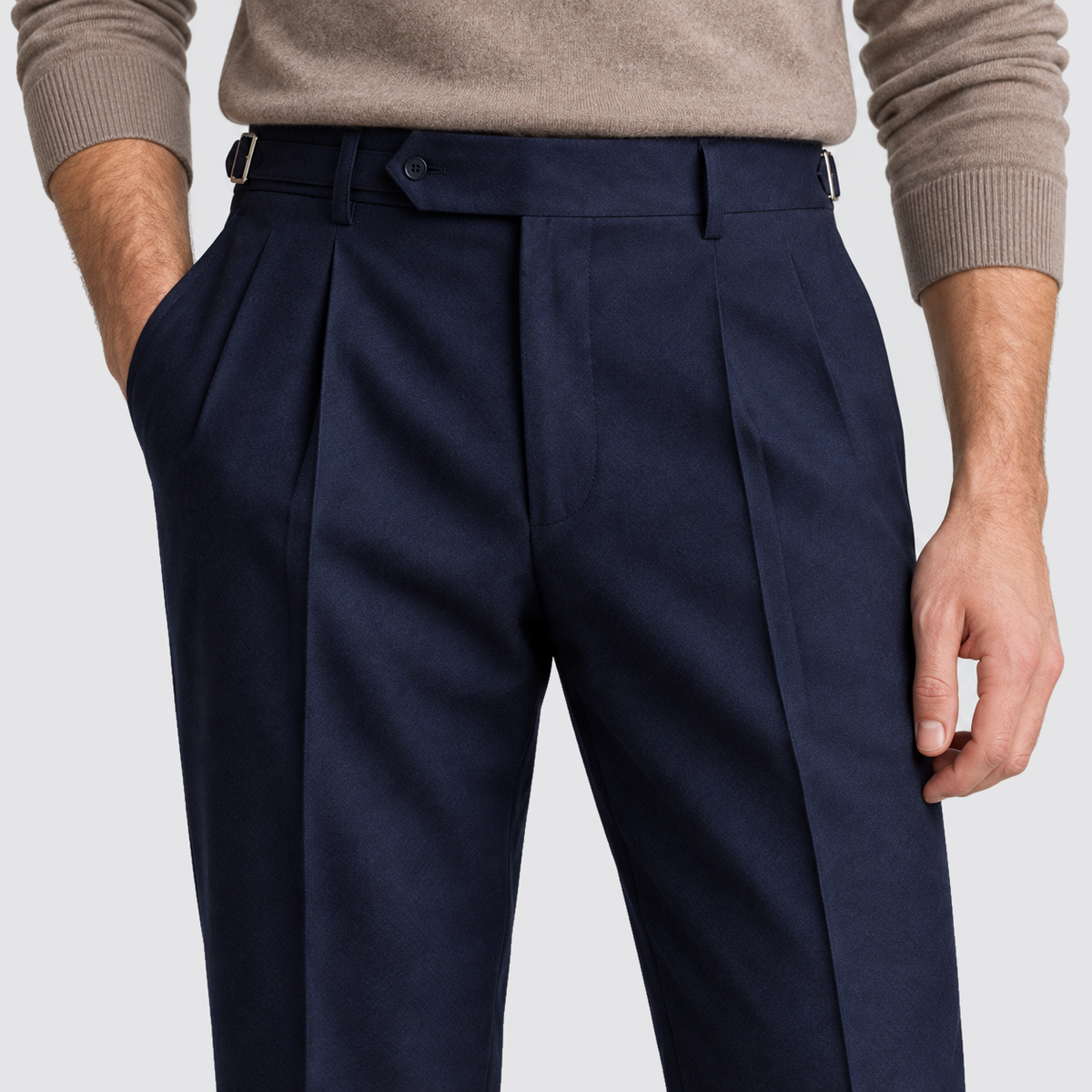 Pantaloni da abito uomo con regolatori laterali