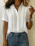 Alessia | Blusa Donna con Scollo a V e Maniche Corte