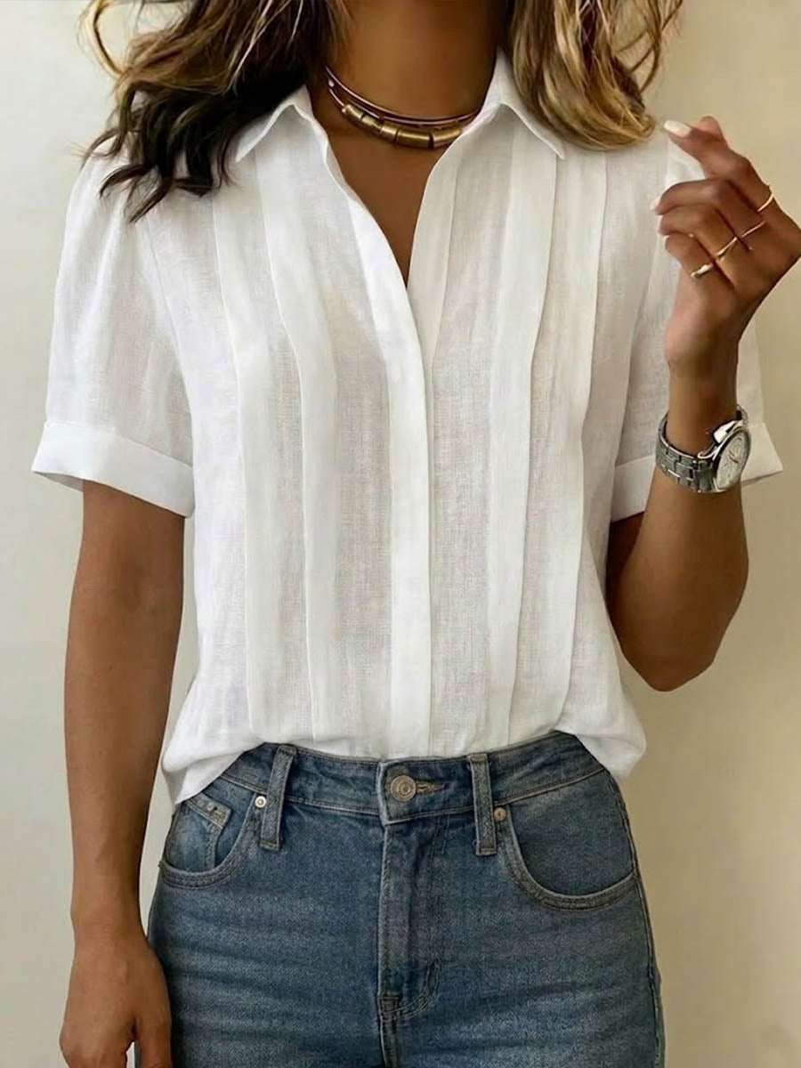 Alessia | Blusa Donna con Scollo a V e Maniche Corte