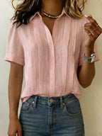 Alessia | Blusa Donna con Scollo a V e Maniche Corte