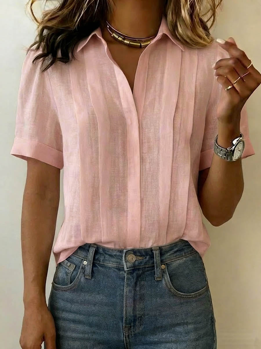 Alessia | Blusa Donna con Scollo a V e Maniche Corte