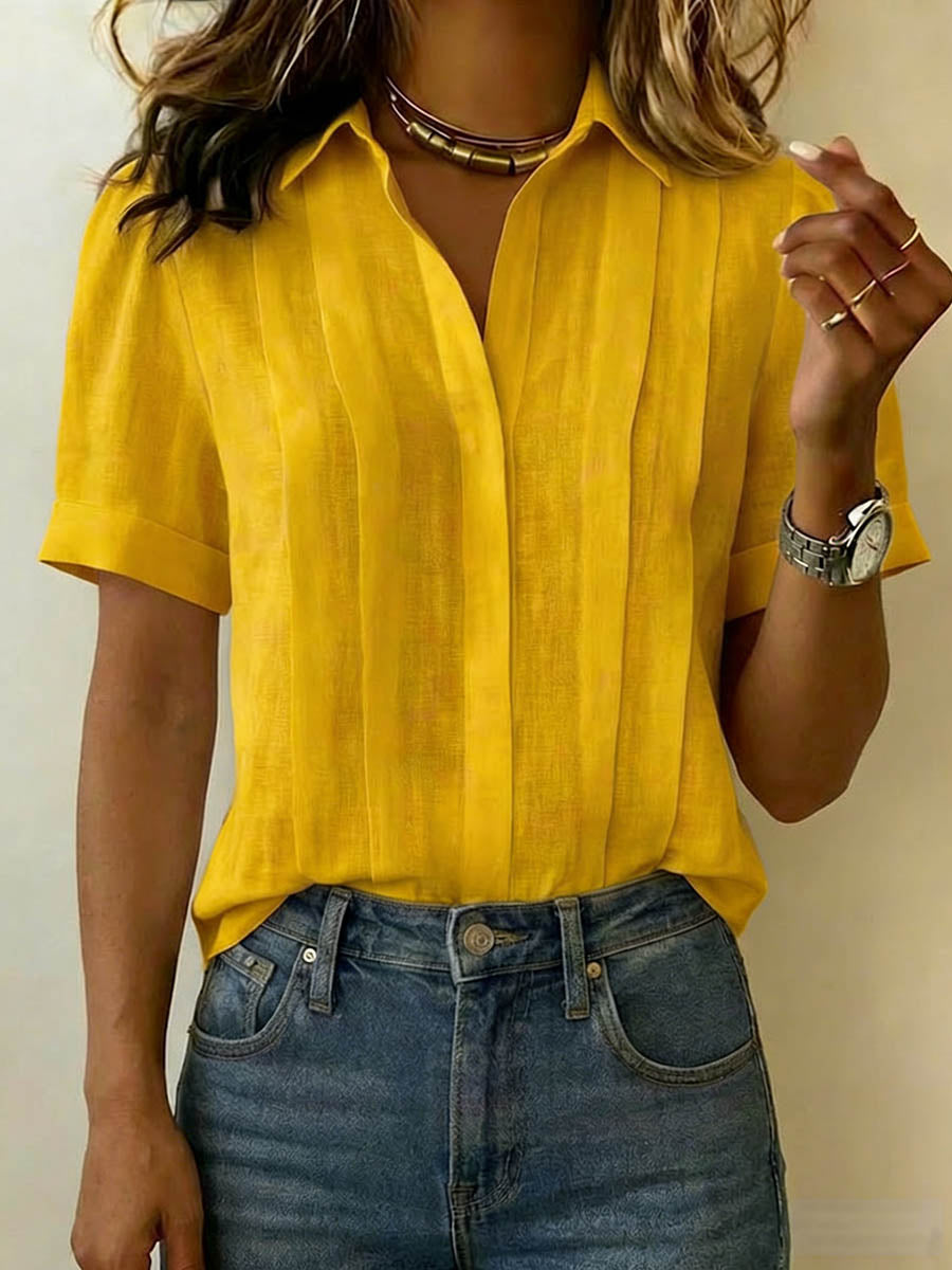 Alessia | Blusa Donna con Scollo a V e Maniche Corte