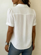 Alessia | Blusa Donna con Scollo a V e Maniche Corte