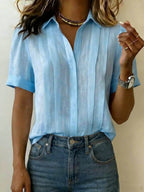 Alessia | Blusa Donna con Scollo a V e Maniche Corte