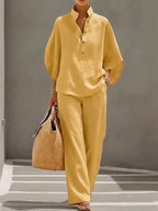 Evelina | Completo Donna Due Pezzi con Maniche Ampie e Pantaloni Larghi