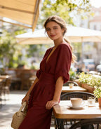 Elisabetta | Tuta Donna con Scollo Incrociato e Gamba Larga