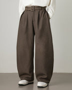 Pantaloni donna invernali ampi con pince