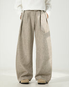 Pantaloni donna invernali ampi con pince