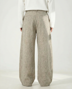 Pantaloni donna invernali ampi con pince