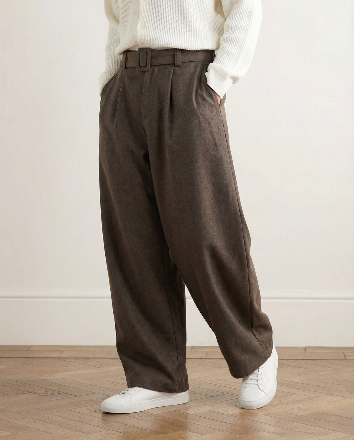 Pantaloni donna invernali ampi con pince