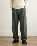 Pantaloni donna invernali ampi con pince