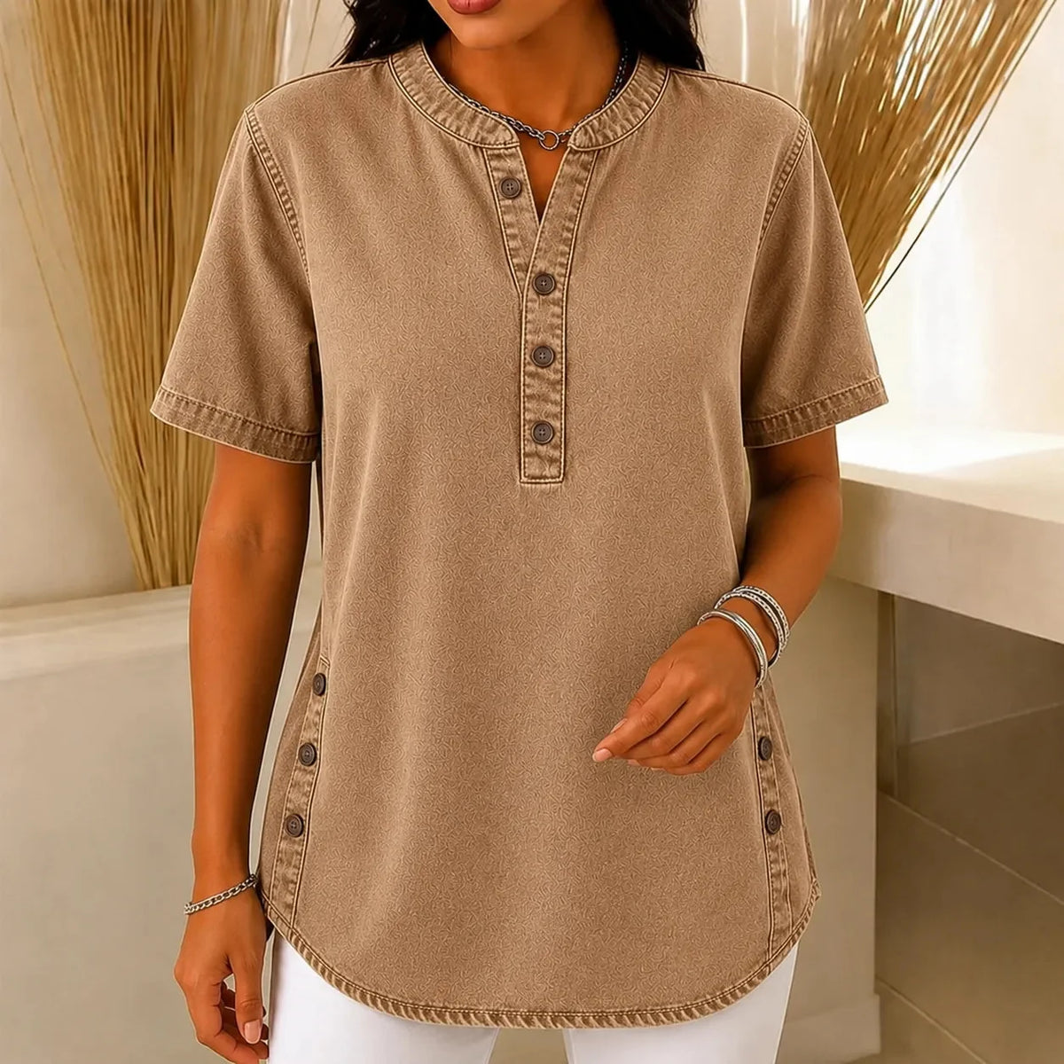 Avelyn | Top Tunica Donna con Bottoni Laterali