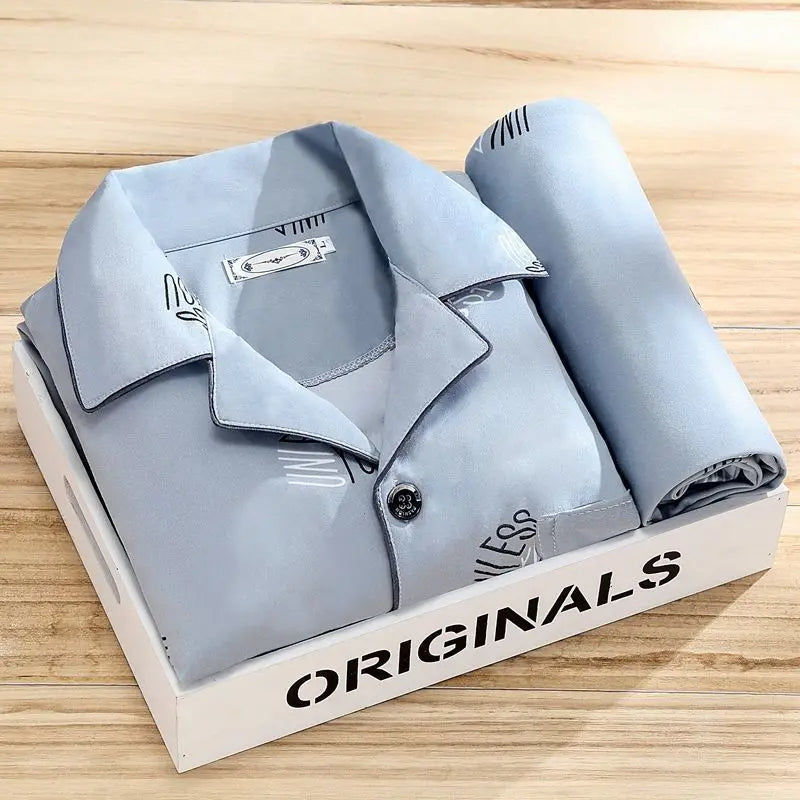 Pigiama uomo con camicia e pantalone