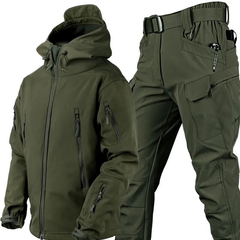 Completo outdoor uomo impermeabile con pile